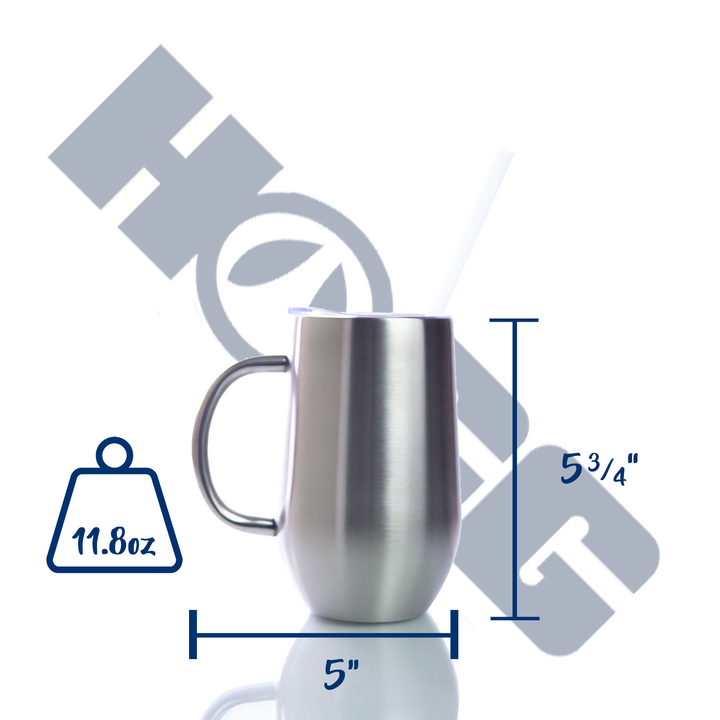 16oz Big Stemmy Coffee Mug W/ Straw