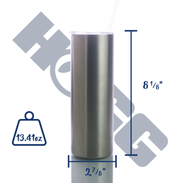20oz Skinny Tumbler W/ Sliding Lid & Straw Case (24 Units)