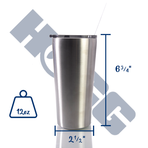 16oz Slim Tumbler W/ Straw