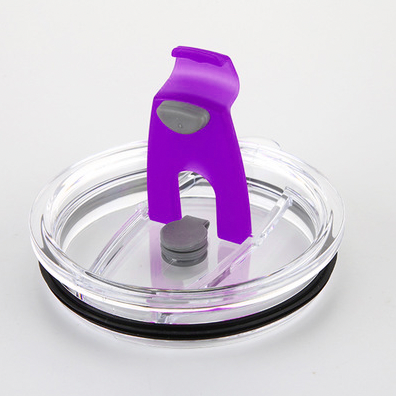 30oz Flip Top Straw Friendly Lids - open view | drinkware straw accessory