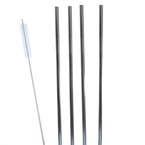 Straight Thin Metal Straws, set of 10