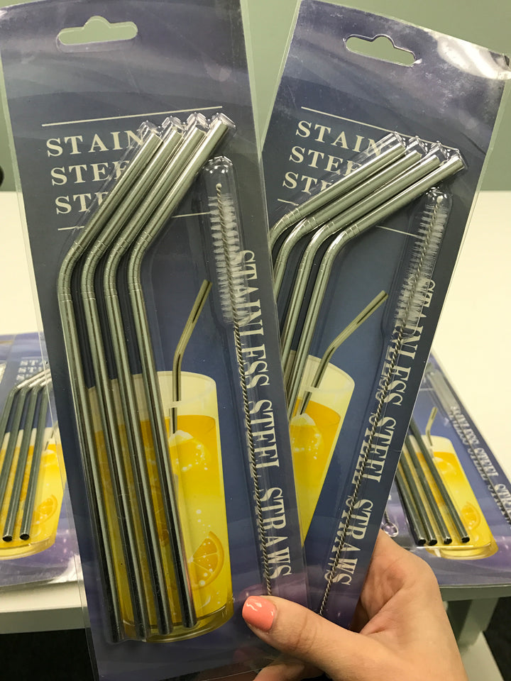 20oz or 30oz Bent Straw Set (4 Straws + 1 Cleaner) - alternate angle | drinkware straw accessory